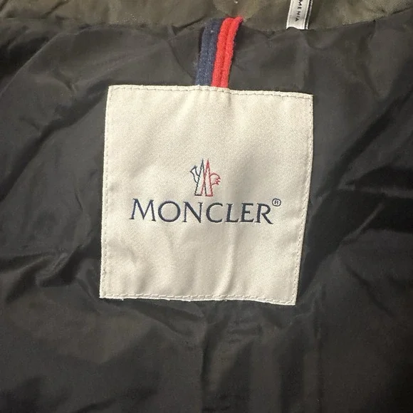 Moncler Maya Giubbotto Green Camo Coat Boys 6 Green Zip Up Down Feather Jacket - Picture 10 of 16